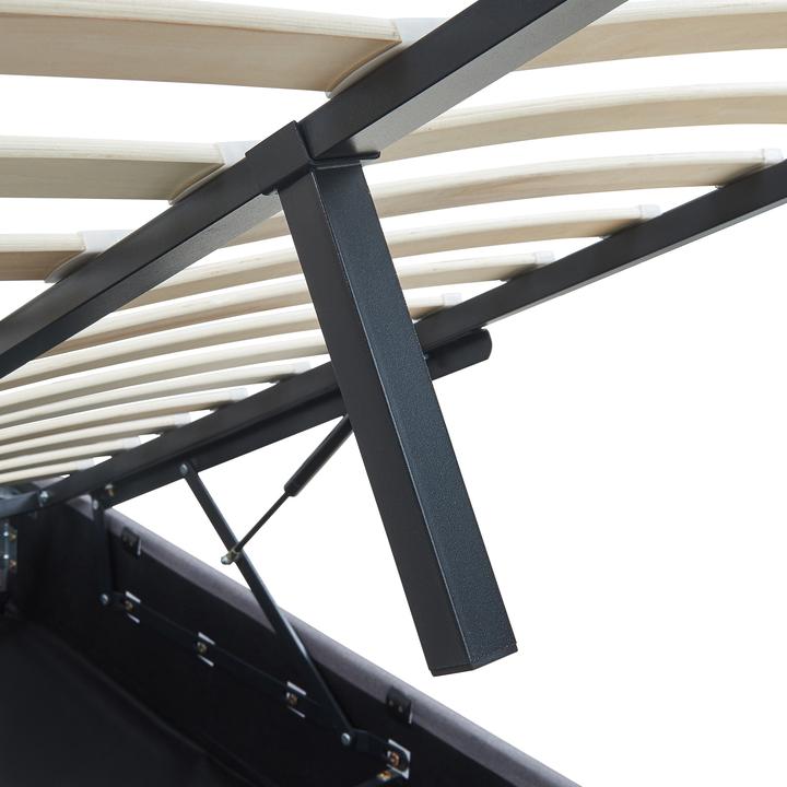 Actual product image En.Casa Polsterbett Nola 140x200 cm Leinen Grau (140 x 200)