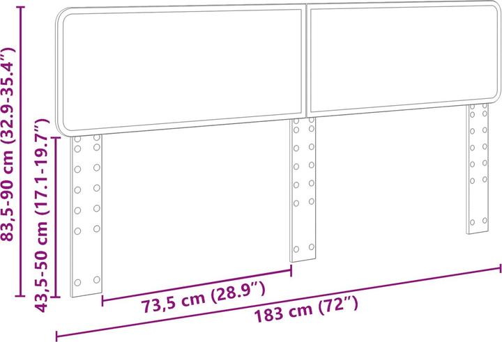 Image du produit vidaXL Kopfteil (3 x 183 x 90 cm)