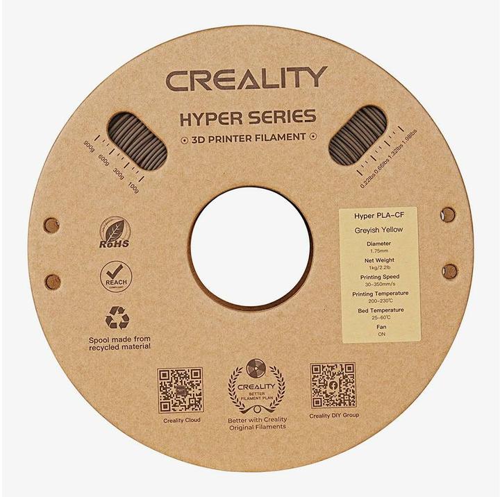 Image du produit Creality Hyper Carbon (PLA, Carbone, 1.75 mm, 1000 g, Beige)