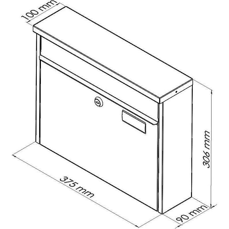 Thumbnail - SafePost, Briefkasten, 967 Briefkasten anthrazit RAL7016 matt
