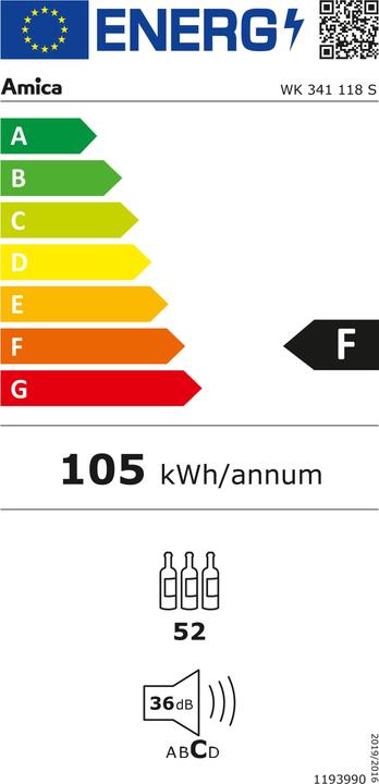Label énergétique Amica Climatiseur à vin
