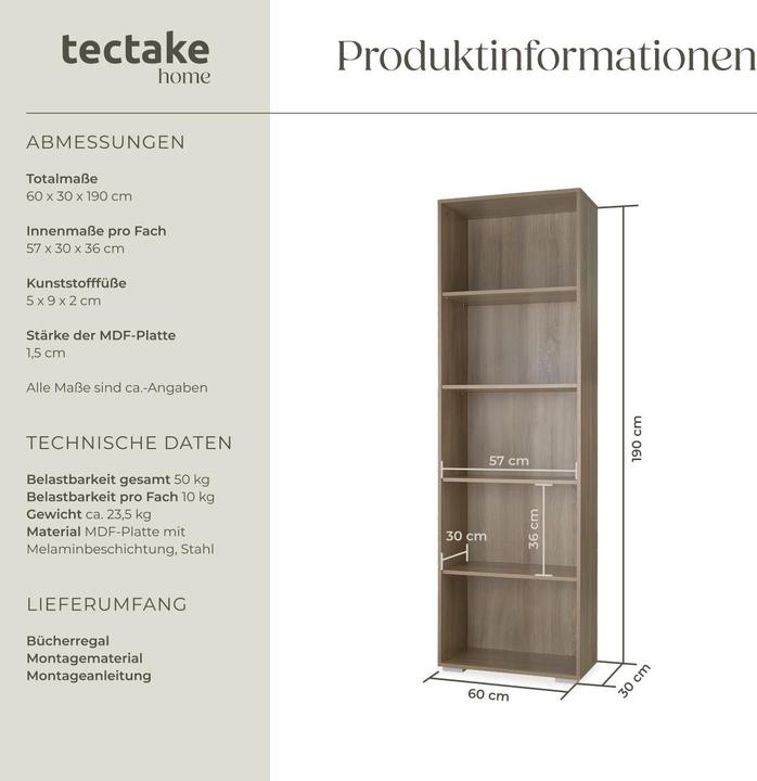 Produktbild tectake Lexi (60 x 30 x 190 cm)