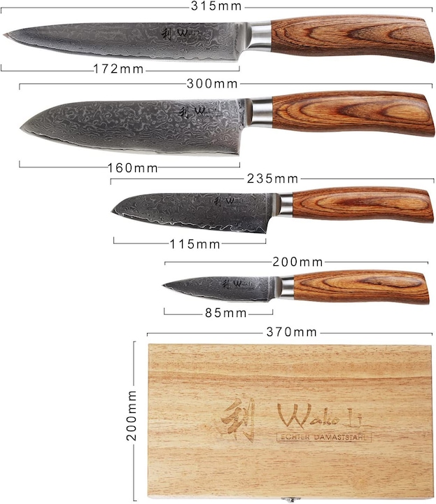 Produktbild Wakoli Damastmesser 4er Set EDIB Pro Serie (17 cm)
