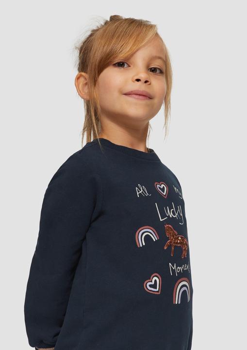 Produktbild s.Oliver Sweatshirt Weiches Sweatshirt mit Glitzer- und Pailletendetails (104, 110)
