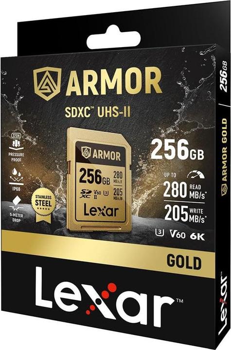 Image du produit Lexar Armor Gold (256 Go, SDXC, U3, UHS-II)