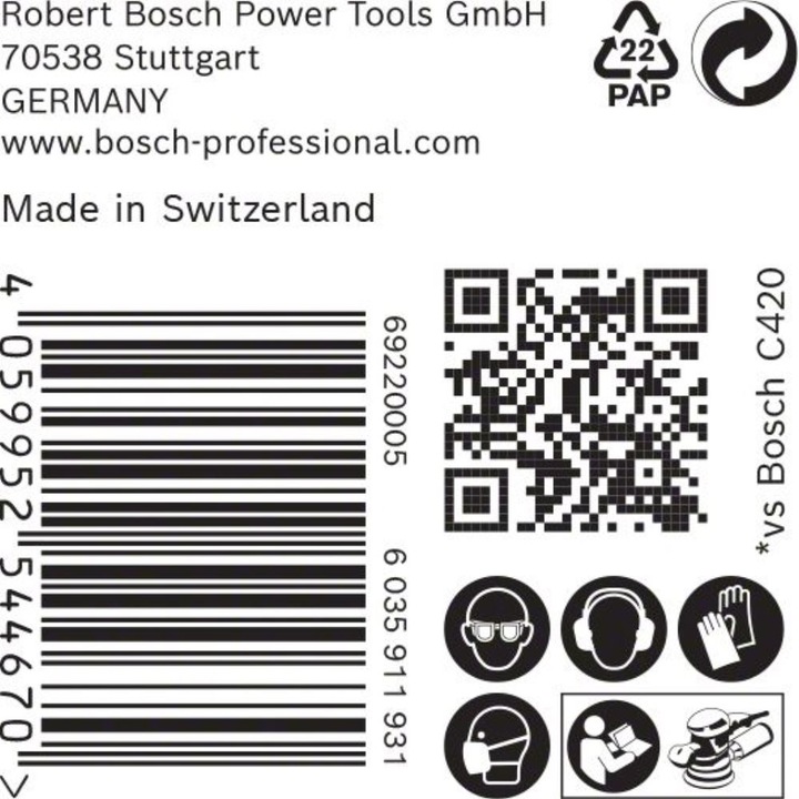 Actual product image Bosch Professional Zubehör Expert C470 Sandpaper multi-hole for random orbital sander, 125 mm, G 150, 50 pcs. (150)