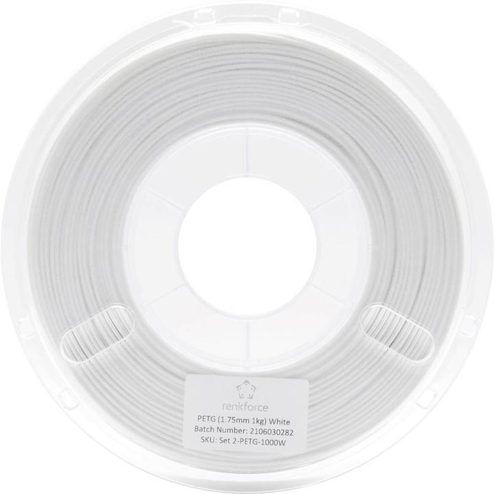Immagine prodotto Renkforce Set di prova per filamenti PETG (PETG, 1.75 mm, 1000 g, Bianco)