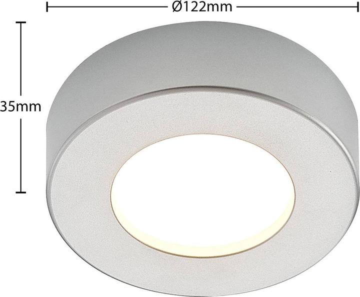 Image du produit Prios Edwina LED plafonnier, argent, 12,2 cm (360 lm)