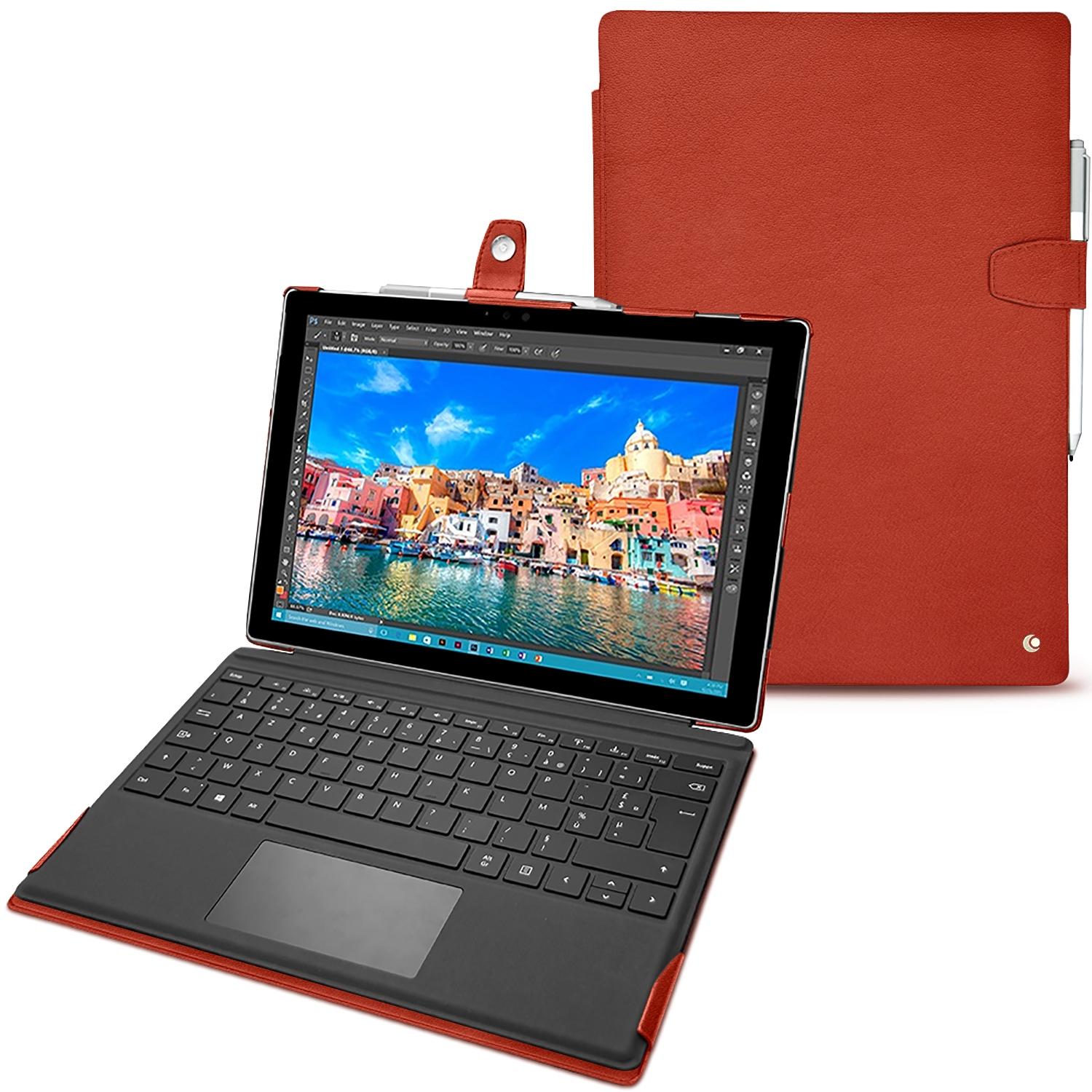 Noreve Lederschutzhülle (Microsoft Surface Pro 4), Tablet Hülle, Grau