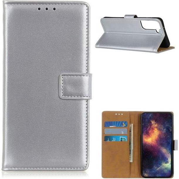 Thumbnail - MU Classic Classic II Leder Bookcover Series (Samsung Galaxy S21+), Smartphone Hülle, Silber