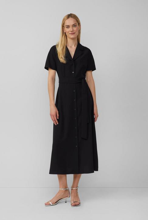 Actual product image S.Oliver Kleid Tailliertes Maxikleid aus Crêpe mit Reverskragen und Bindegürtel (36)
