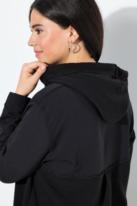 Actual product image Ulla Popken Mixed Texture Button Down Sweatshirt (50, 52)