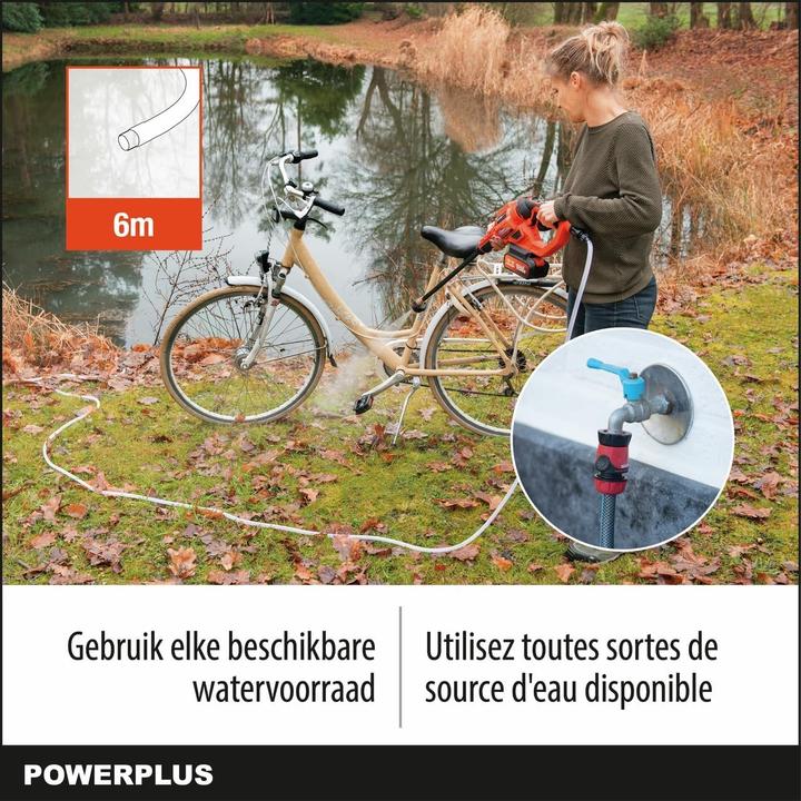 Actual product image Powerplus Dual Power high pressure cleaner 20V - excl. battery and charger (Rechargeable battery operated)