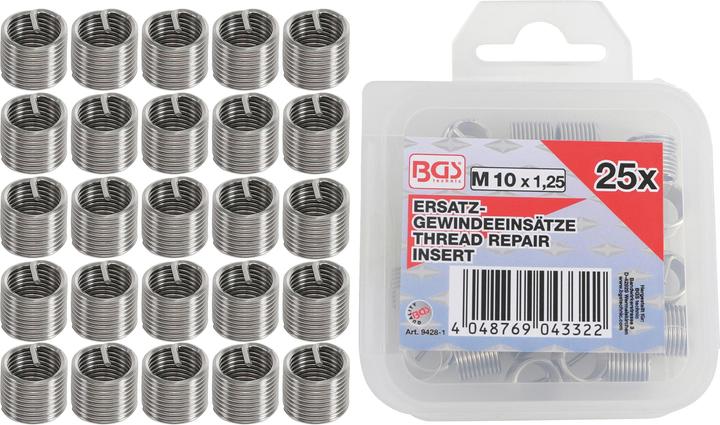 Image du produit BGS Inserts taraudés M10 x 1,25 mm 25 pièces