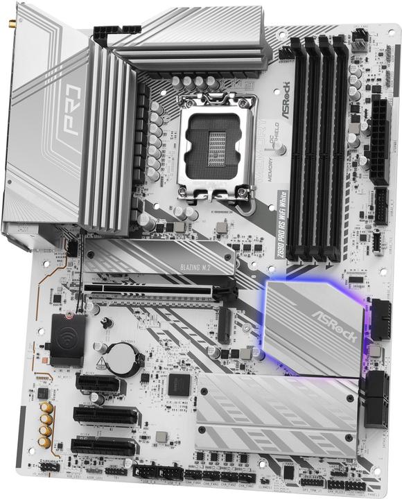 Actual product image AsRock Z890 Pro RS WiFi White Intel DDR5 S1851 (LGA 1851, Intel Z890, ATX)