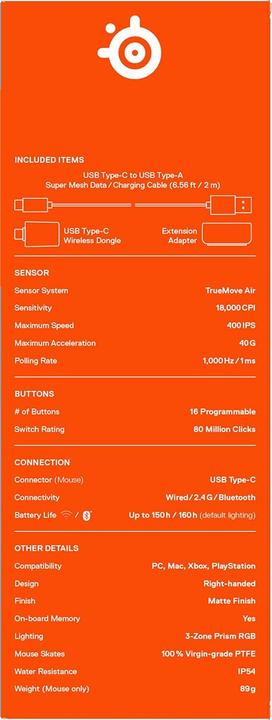 Immagine prodotto SteelSeries Aerox 9 (Senza fili)