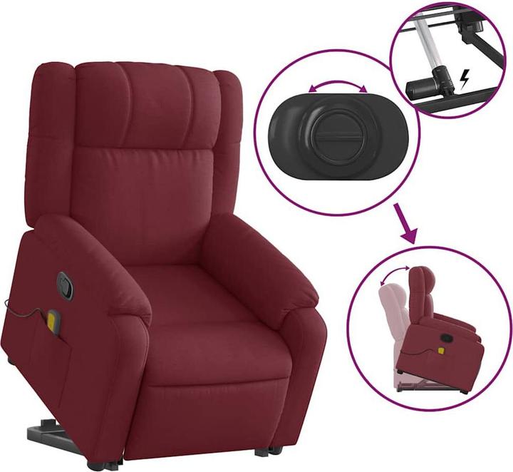 Actual product image VidaXL Massage chair with stand-up aid fabric