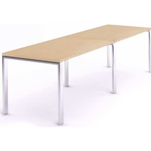 Rocada, Schreibtisch, Mehrfacharbeitstisch Total BxTxH 320x80x73cm Gestell verchromt Platte Melamin buche