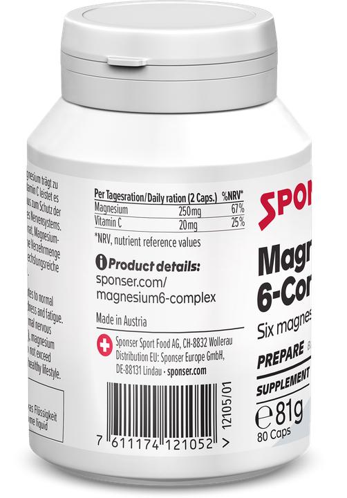Nutritional values and ingredients Sponser Magnesium 6-Complex (80 pcs., Capsules, 81 g)
