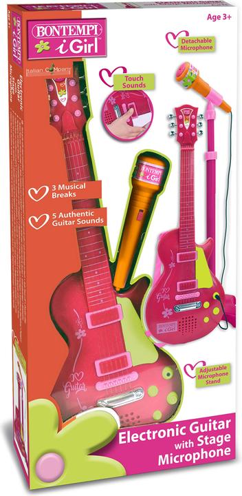 Image du produit Bontempi Guitare rock avec amplificateur de micro sur pied (Multilingue)
