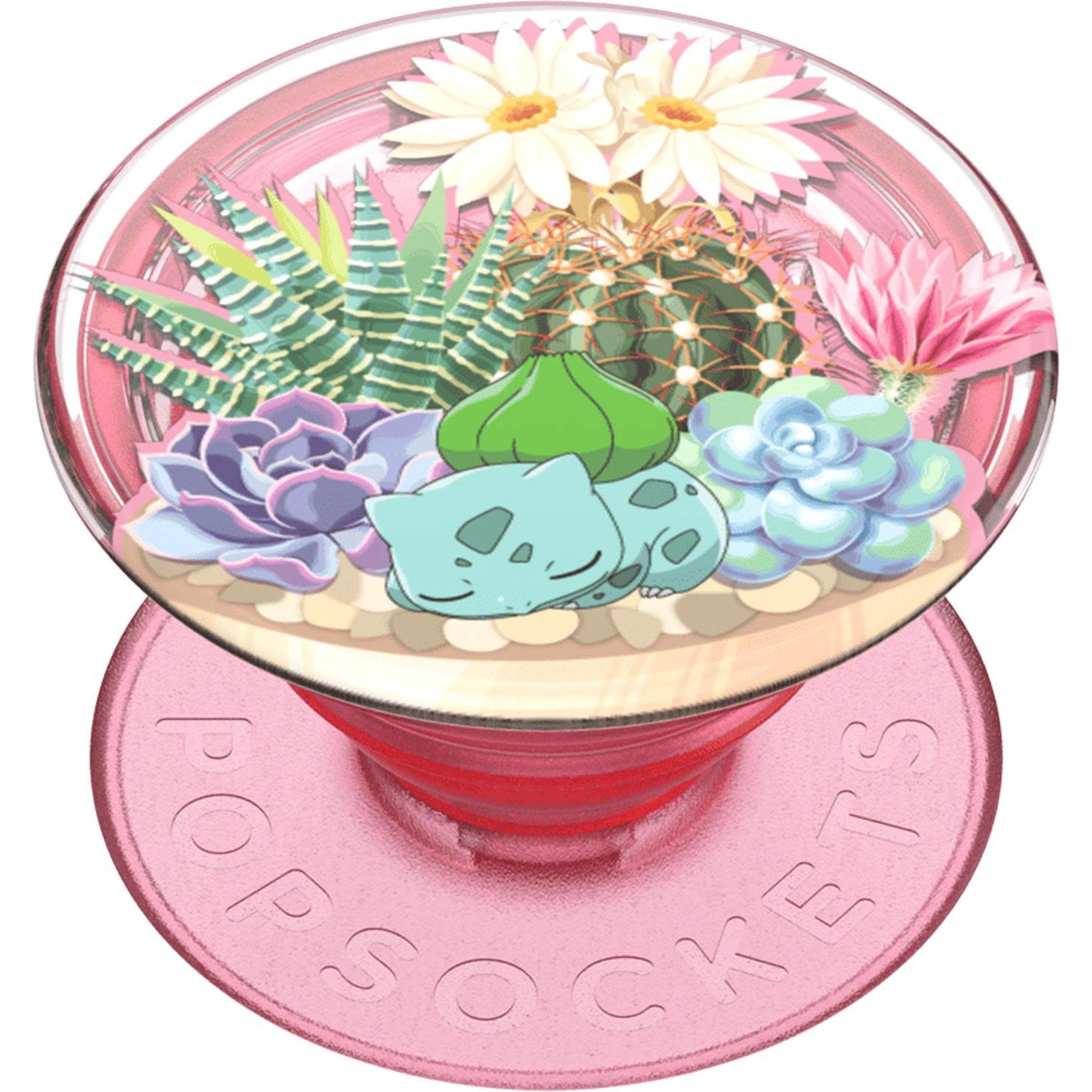 PopSockets PopGrip Premium Bulbasaur Terrarium, Smartphone Halterung, Rosa