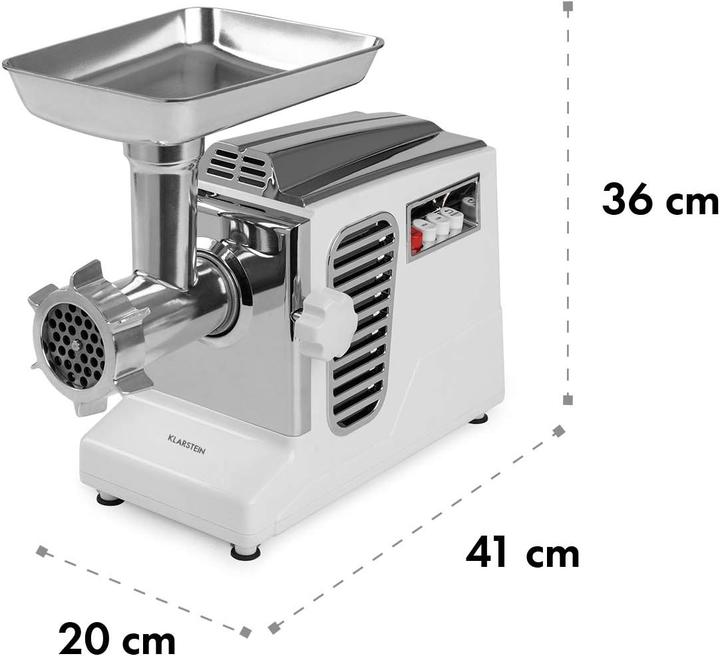 Produktbild Klarstein Kraftprotz elektrischer Fleischwolf Weiss Silberfarben