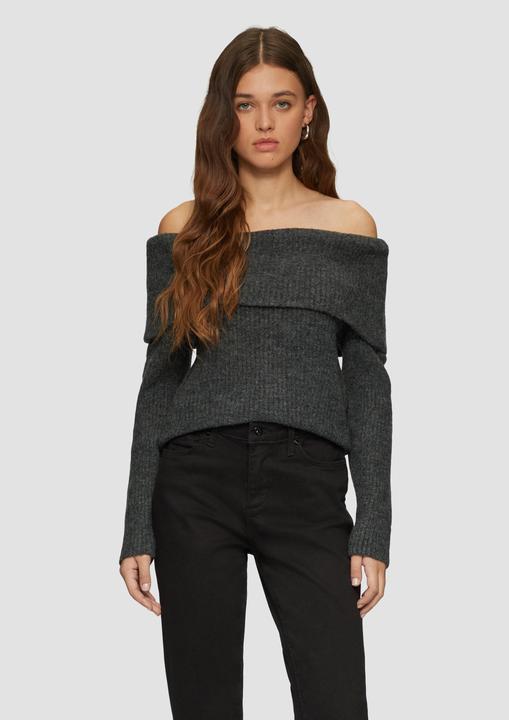 Produktbild S.Oliver Strickpullover Rippstrickpullover mit Offshoulder-Ausschnitt (XXL)