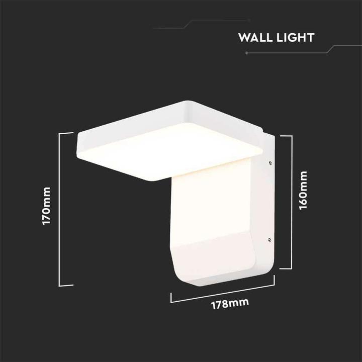 Produktbild V-TAC VT11020150W 20W LED Wandleuchte Weisser Körper Quadratisch 4000K IP65 (2580 lm, IP65)