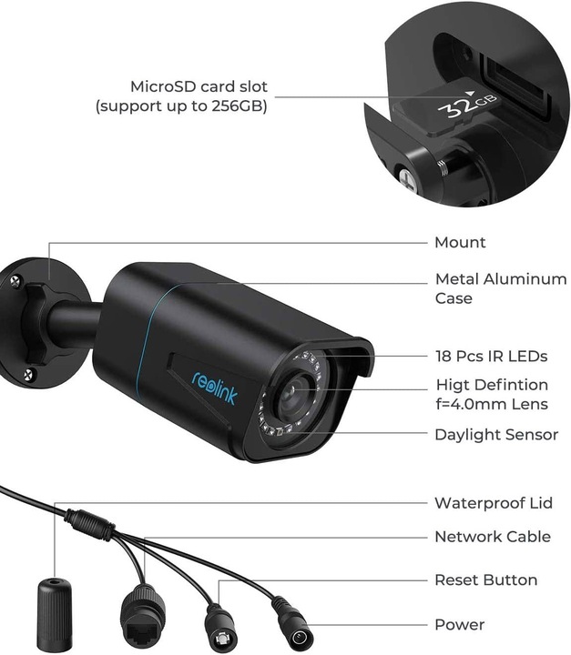 Actual product image Reolink RLC-810A-B (3840 x 2160 pixels)