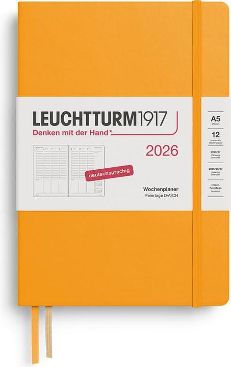 Leuchtturm1917 LEUCHTTURM 1W/2SVERT.MEDIUM HC R.SUN (15 x 21 cm, Allemand)