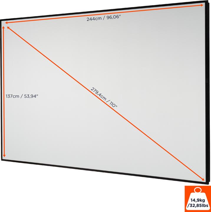Actual product image Celexon HomeCinema High Contrast Screen Frame 244 x 137 cm, 110" - Dynamic Slate ALR (16:9)
