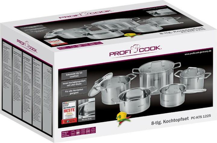 Produktbild Proficook PC-KTS 1225 (20 cm, Pfannenset + Topfset, Edelstahl)