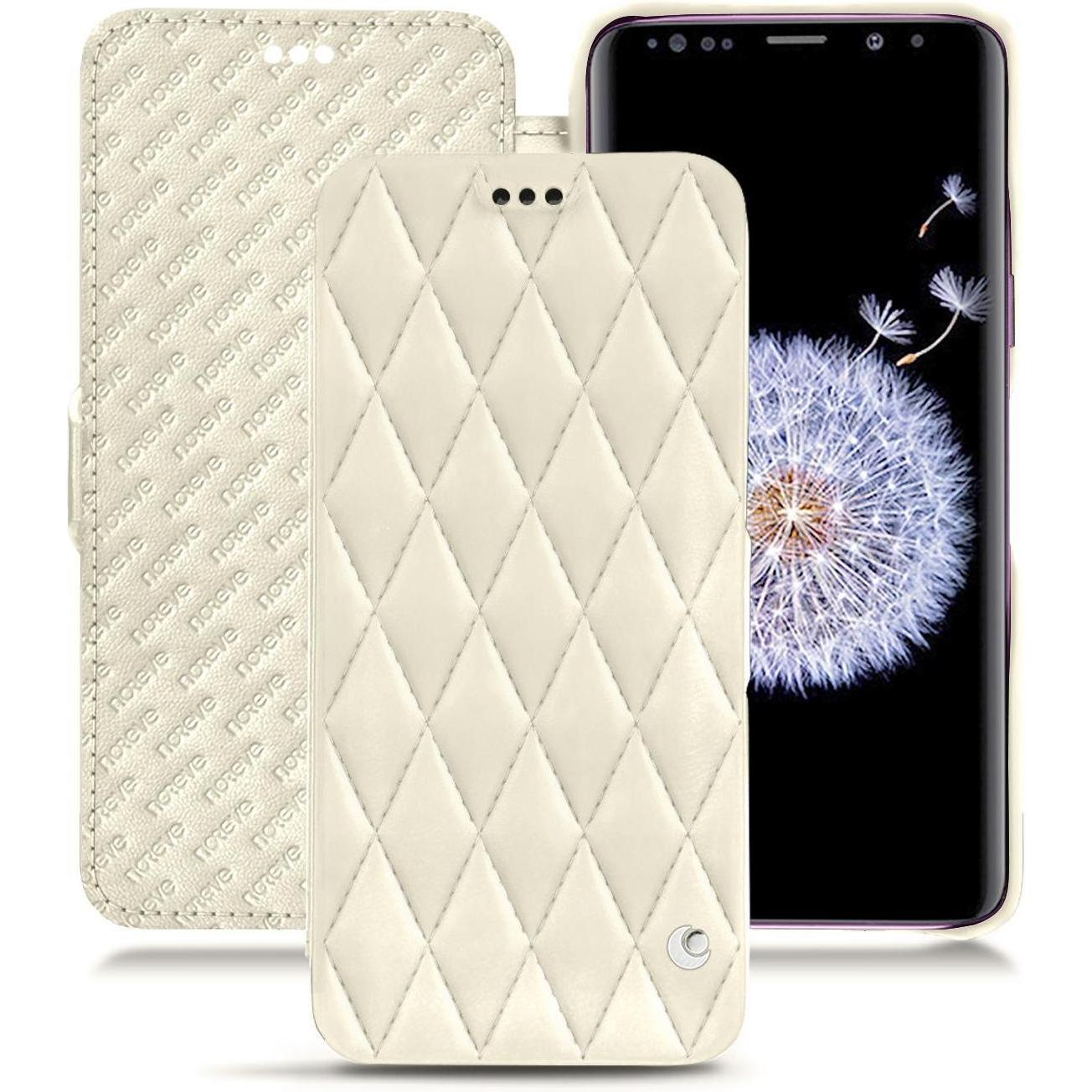 Noreve Lederschutzhülle horizontal (Samsung Galaxy S9+), Smartphone Hülle, Weiss