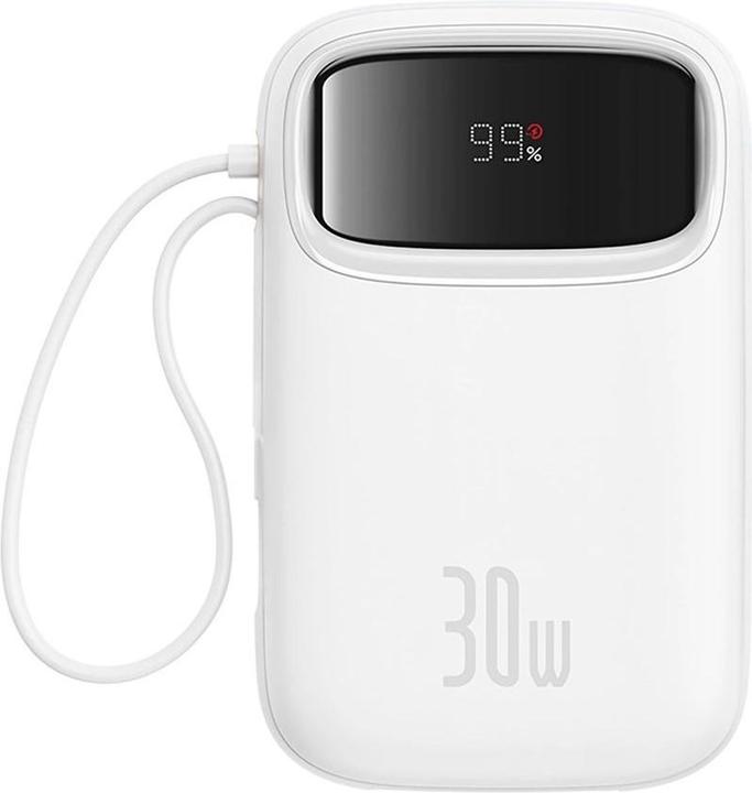 Image du produit Baseus QPow 2 10000mAh 30W powerbank (blanc) (10000 mAh, 30 W, 37 Wh)