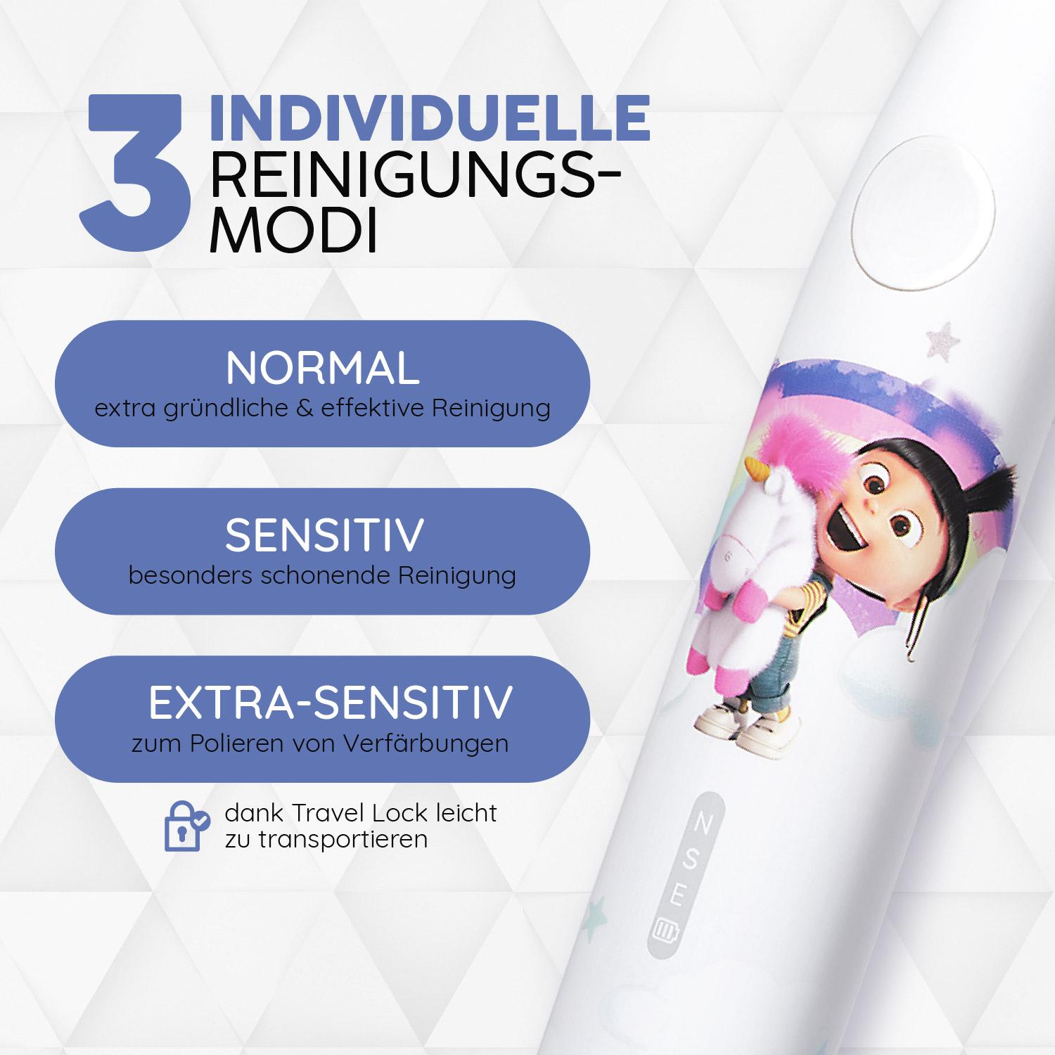 Thumbnail - happybrush, Elektrische Zahnbürste, Happy Brush ECO VIBE KIDS Agnes + 3 Refills (Schallzahnbürste)