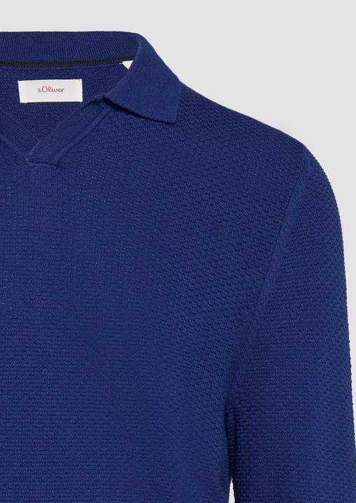 Produktbild S.Oliver Strickpullover Strukturierter Strickpullover mit Polokragen (XL)