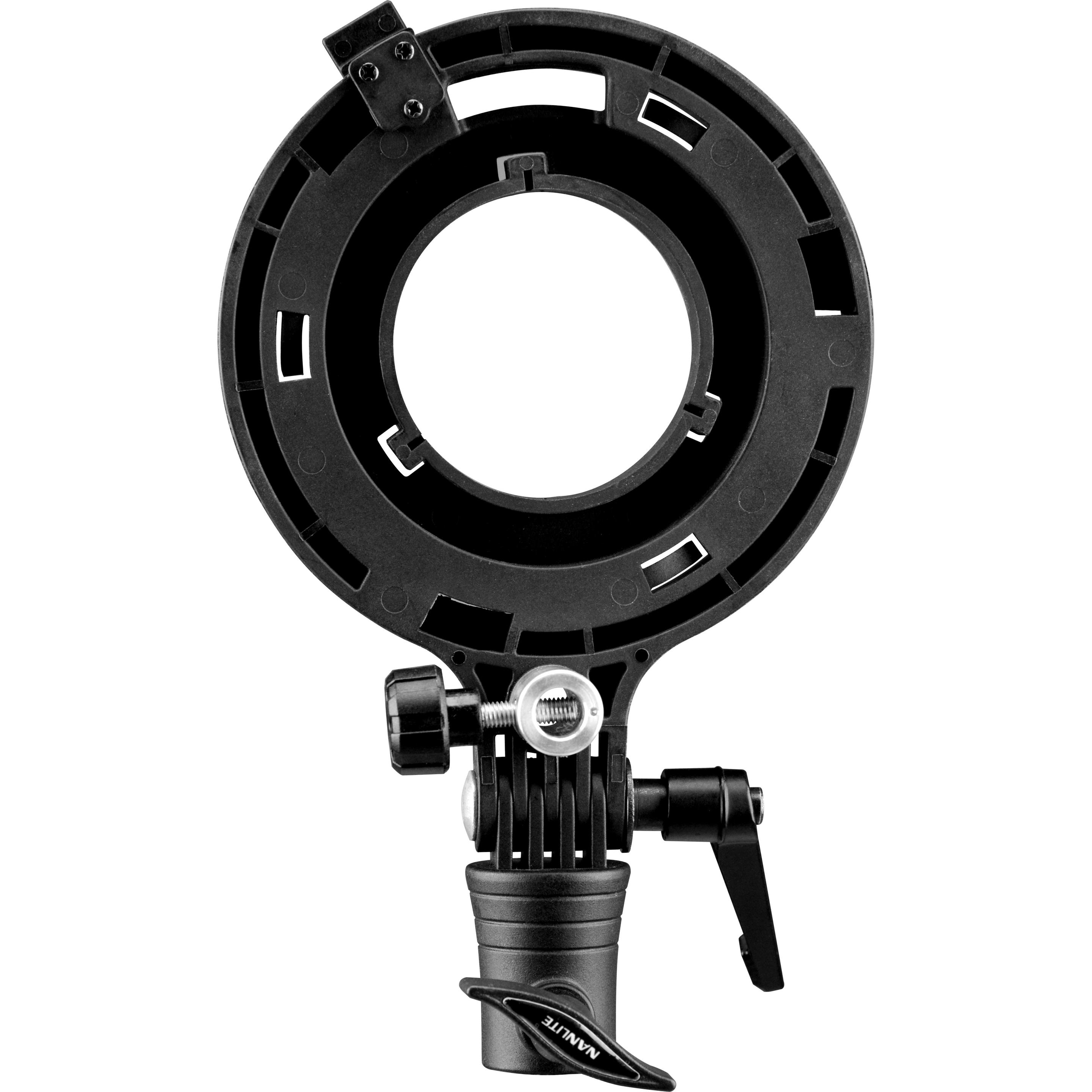 Nanlite Bowens Adapter FM Mount (Adapter), Softbox + Reflektor Zubehör, Schwarz