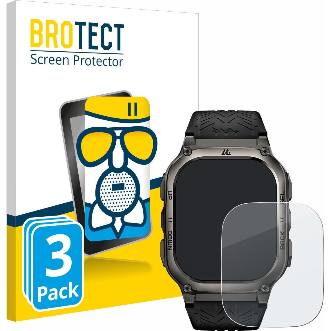 BROTECT AirGlass Panzerfolie Schutzglas Matt, Smartwatch Schutzfolie, Grau