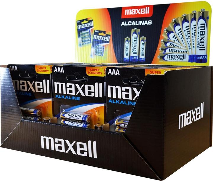 Maxell Alkaline LR03 AAA 4er-Pack Display (30 Blisterpackungen/120 Batterien) (4 pcs, AAA)