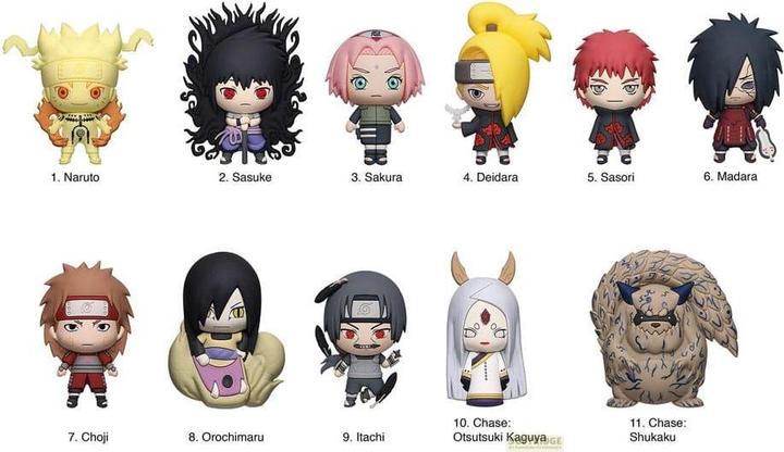 Immagine prodotto Monogram Int. Etichette per borse Naruto 3D in PVC Serie 6 Display (24)