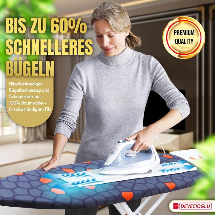 Produktbild Harbinger Bügelbrett, Bügeleisen Ablage, Bügelbrettbezug 36X114cm, Höhe 50-80cm, Schwarz (114 x 36 cm)