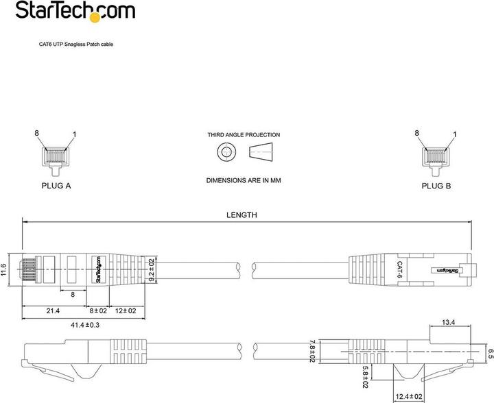 Immagine prodotto StarTech Cavo Patch Cat6 Bianco 7m (UTP, CAT6, 7 m)