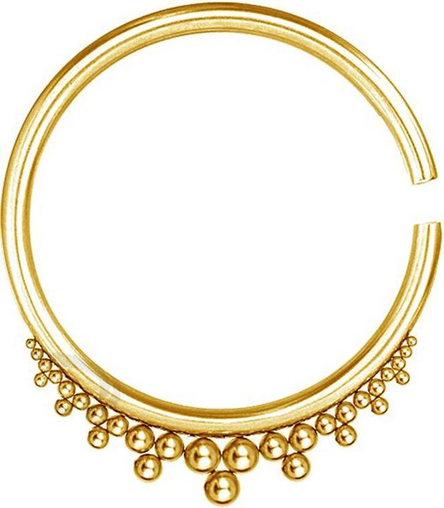 Produktbild Star Piercing Ohrgewicht Ring vergoldet Kugeln Dreiecke (ohne Messing, Chirurgenstahl 316L)