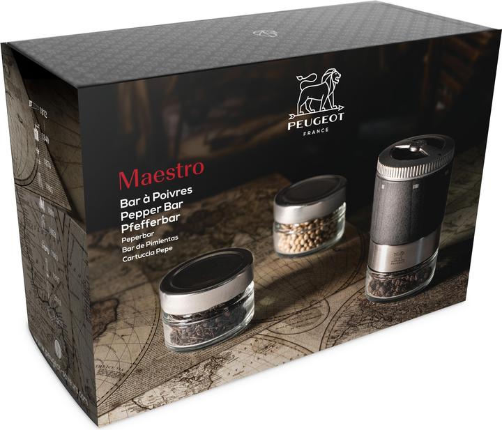 Image du produit Peugeot Moulin à poivre et 3 bocaux de stockage 'Bar à poivre u'Select (Poivre)
