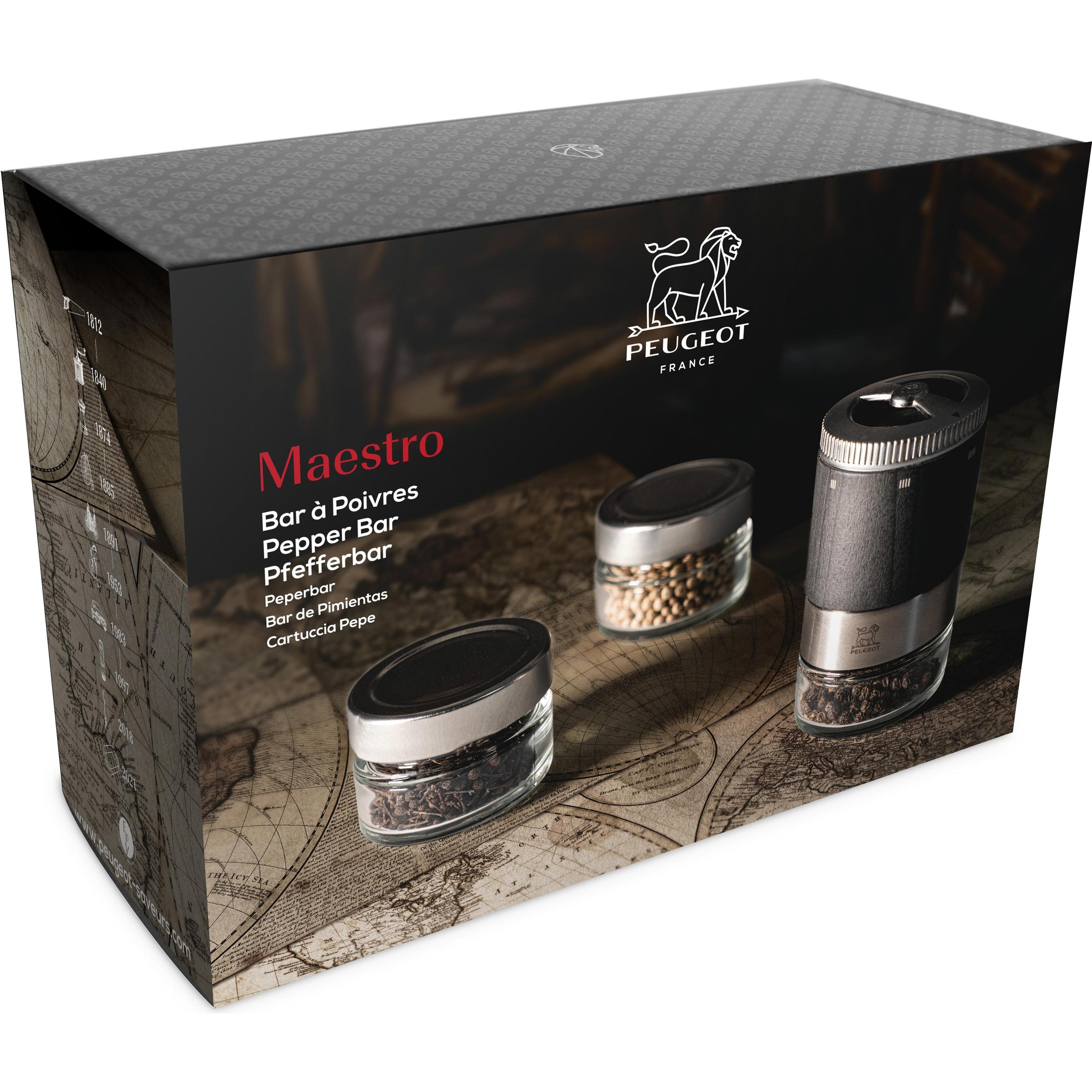 Thumbnail - Peugeot Pfeffermühle und 3 Vorratsgläser 'Pfefferbar u'Select', Pfeffermühle + Salzmühle, Grau