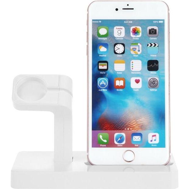 Thumbnail - EKO 2-in-1-Ladeschale für Apple Watch und iPhone Durable mit USB-Anschluss, Smartwatch Zubehör, Weiss
