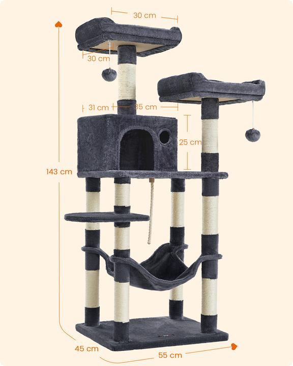 Produktbild Feandrea Kitty (143 cm, Grau)