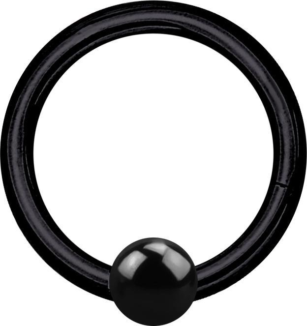 Produktbild Star Piercing Micro Segmentring klappbar schwarz mit Kugel (ohne Messing, Titan)