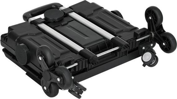 Actual product image Swisshandel24 Folding shopping trolley, adjustable telescopic handle, lid, up to 80kg, black