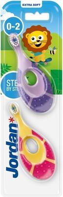 Jordan Step By Step Toothbrush For Children 0-2 Years Soft 2Pcs (Mittel, 2 x)